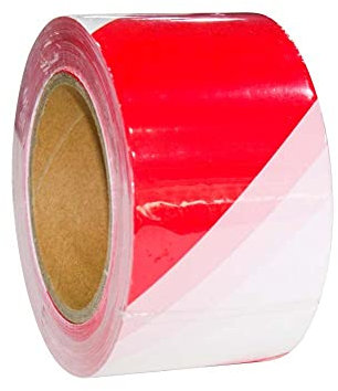 Non-Adhesive Barrier Tape - Red and White | 3 (75mm) x 500 Meter Warning Tape Roll for Cordoning Off Areas | Hazard Tape Red and White for Warning, Making Boundaries, Caution Tape