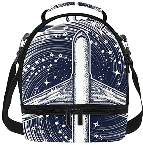 VAPOKF Isolierte Lunchtasche für Damen und Herren, auslaufsichere Doppeldeck-Lunchbox, Picknick-Kühltasche für Arbeit, Schule, Flugzeug und Cthulhu Kraken Octopus