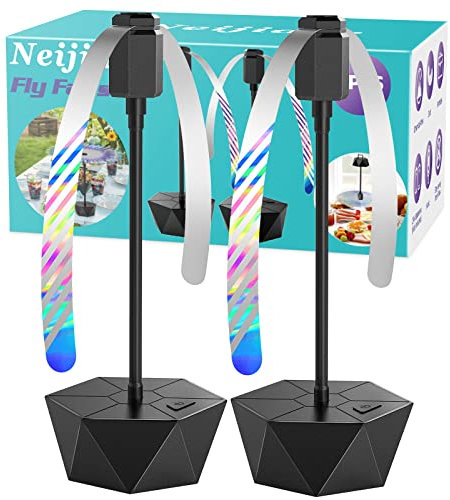 Neijiaer Fliegenwedler mit Schalter, 2 Stück Fliegenabwehr, Fly Repellent Fan, Automatischer Fliegenschutz-Ventilator | Soft-Stop | Fliegen, Mücken und Wespen Dauerhaft Vertreiben