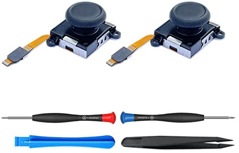ElecGear 2X Hall Effekt Joystick Ersatz für Switch Joy-Con, Elektromagnetischer Sensor Thumbstick-Modul für Joy Con Controller, Reparaturwerkzeug und Energiesparmodul im Lieferumfang enthalten