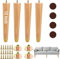 JMIATRY 4 Pack Wood Furniture Legs 12 Inch Wooden Table Legs 12 Inch with Gold Caps Tapered Wood Chair Legs 12 Inch Wooden Mid Century Legs Screw in Table Sofa Cabinet Dresser