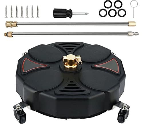 kowaku Driveway Power Washer, Rotary Surface Cleaner Attachment with Wheels, Replaceable sturdy Flat Surface Cleaner for Driveway (13 inch-2500PSI with Complete Spare Parts)