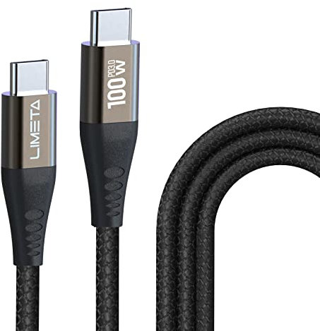LIMETA 240W USB C Cable USB C to USB C Cable Nylon Type C PD Charging Cable and Data Cable Fast Charging Cable for iPhone 15 Series,Samsung Galaxy Ultra Note 20,MacBook Air iPad (1Pack,2m)