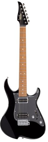 Vola E-Gitarre Elektrische Gitarre, OZ RV MRM J1 V1, Malbec Black Metallic Gloss - Gebratener Ahorn Griffbrett