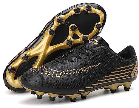 Hixingo Zapatillas de Fútbol para Hombre Niños Botas de Fútbol Spike Calzado de Atletismo Aire Libre Zapatos de Entrenamiento Ligero Zapatos Deportivo para Césped Artificial