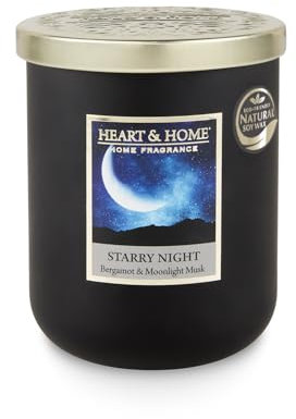 Vela perfumada pequeña tarro 110g-30h aroma Noche estrellada (bergamota, lavandino, geranio, grano pequeño) - Heart & Home