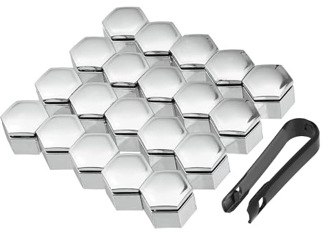 Uxcell Wheel Lug Nut Cap for Land Rover Range Rover 22mm Silver Tone | for Land Rover Range Rover Sport, Center Cover, Bolt Locking Caps, Replacement, 20pcs