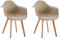 HJhomeheart Juego de 2 Sillas de Comedor con Patas de Madera de Haya de Diseño Moderno con Reposabrazos, Sillas de Cocina Escandinavas (Beige)