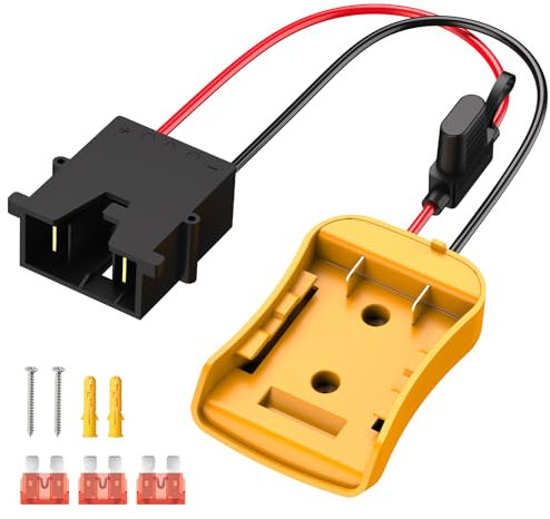 Kzreect Batterieadapter kompatibel mit Dewalt 20V Akku, Umbausatz mit Sicherungshalter und Kabelbaumverbinder kompatibel mit Fisher-Price 12 Volt