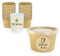 ECOPICNIC Lot de 50 gobelets à Soupe jetables de 250 ML avec Couvercle en PP, gobelets Alimentaires Marron avec revêtement en polyéthylène, Bol à Soupe avec Couvercle