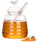 AXIM Honigglas mit Dipper und Deckel, 500 ml, Honigspender, Bienenstock, Honigbehälter für Zuhause, Küche