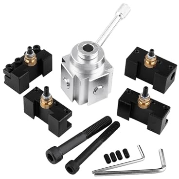 Drehmaschinen-Werkzeuge, Werkzeugpfosten-Set aus Aluminiumlegierung, Mini-Drehmaschine, Werkzeugpfosten und Halter-Set, Drehbank-Werkzeughalter