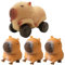 3 Stück Capybara Stressball Anti Stress Spielzeug und 1 Capybara-Spielzeugauto - Weiche Squishy Squeeze Toys für Erwachsene & Kinder, Lustige Stressabbau Bälle mit Niedlichem Kugelfisch-Design