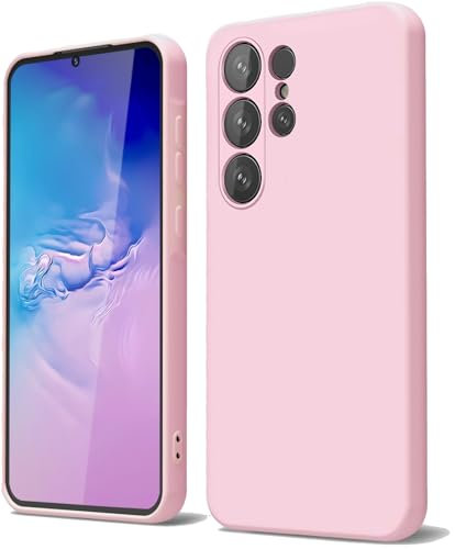 GOGME Cover per Samsung Galaxy S25 Ultra 5G Liquido Silicone Custodia con Fodera Microfibra Antigraffio Antiurto Protezione Sottile e Morbida TPU Case, Rosa