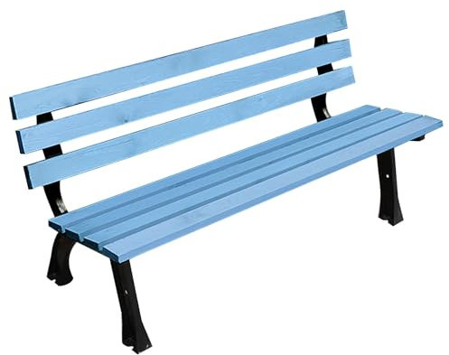 JCSRYD Gartenbank für Draußen mit Rückenlehne und Beinen, Parkbank für die Veranda, Wetterfeste Parkbänke, für Terrasse, Rasen, Balkon, Hof, Veranda(Blue,47 * 16 * 28in/120 * 40 * 70cm)