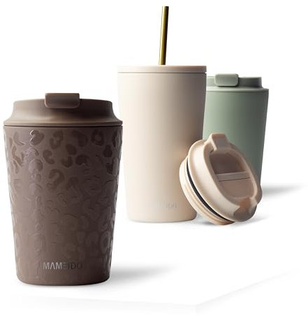 MAMEIDO Thermobecher 350ml, dichter Kaffeebecher to go aus Edelstahl doppelwandig isoliert, auslaufsicher, Coffee to go Becher warmhaltend (Wild Allure, 0,35l)