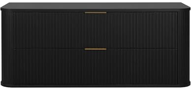 3xE Living Badezimmerschrank Schwarz + Goldener Griff, 41,5 x 120 x 51,7 cm