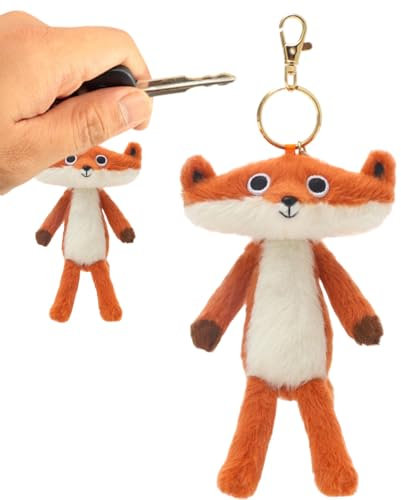 Porte-clés renard rempli, chaîne de clé en peluche, 15,2 cm, mignon renard, pendentif drôle de voiture, sac à main, décoration de la maison, accessoire de mode pour voiture à la maison, Attribut