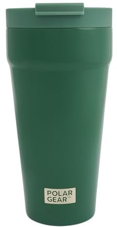 Polar Gear Coffee Cup Travel Mug, 470ml Large Travel Mug, Insulated Cup with Leakproof Screw Closure Lid, 304 Stainless Steel Double Walled, Reusable Coffee Cups (Forest Green)