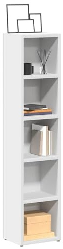Rantry CD-Regale 2 STK. Weiß 21x16x93,5 cm Holzwerkstoff CD-Schrank Model802696
