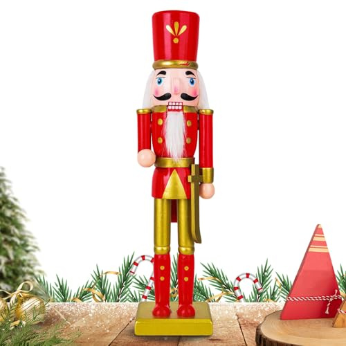Generico Soldatino Giocattolo di Natale Schiaccianoci | Giocattolo Soldato Schiaccianoci in Legno | Decorazione da Collezione per Credenza Tavolo Cucina