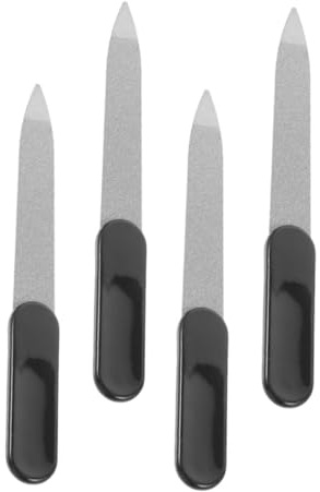 Gogogmee 4 piezas Limas para Uñas de Acero Inoxidable Limas Doble Cara para Manicura y Pedicura Suaves con Uñas Sensibles Portátiles y Reutilizables Uso Manual Casa o Salón