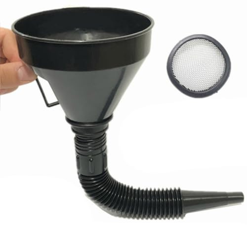 Embudo con manguera flexible, embudo de llenado, embudo con manguera flexible, embudo de combustible con manguera extraíble, embudo grande, embudo de, embudo de, 37 x 13 cm