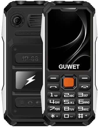 Guwet A6 2G Teléfono Móvil para Personas Mayores, Teclas Grandes, Función SOS, Volumen Alto, Llamada Rápida, Doble SIM Doble Standby, Larga duración de batería, Color Negro
