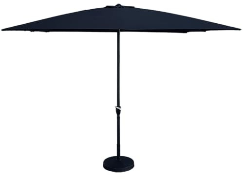 EME Sombrilla Cuadrada 3x3 color Negro, tejido 100% poliéster con 8 varillas y mástil de aluminio lacado. Sistema de apertura mediante manivela. Base no incluida.