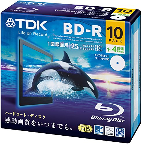 TDK Blu-ray BD-R Disk | 25GB 4x Speed 10 Pack (Japan Import)