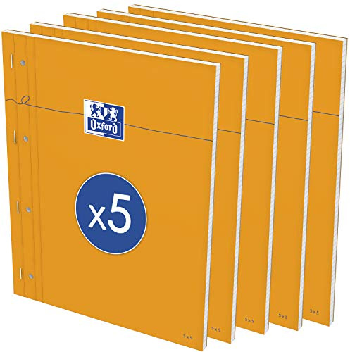 Oxford Geheftet, liniert, perforierte Seiten, volle Seite, 230 x 297, 12,7 x 12,7 cm, weißes Papier (5 Stück)