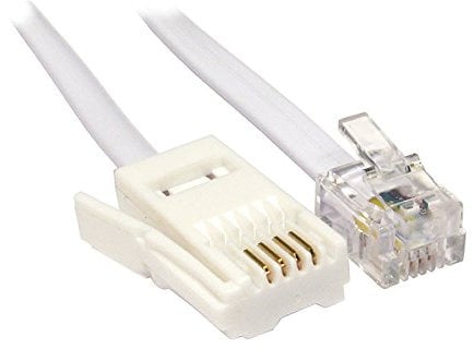 kenable 4 Wire BT Plug to RJ11 Crossover Telephone Cable 2m [2 metres]