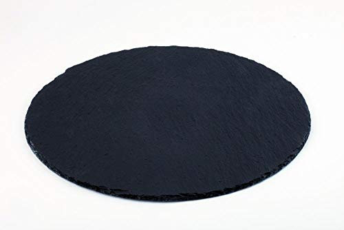 APS 999 Naturschieferplatte, Ø 38 cm, Materialstärke 6-9 mm, möbelschonende Füßchen