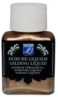 Lefranc Bourgeois 350414 flüssige Vergoldung für Dekoration, schillernde Metallfarben mit hoher Deckkraft, wasserfest & wetterbeständig, 75ml Flasche - Classic