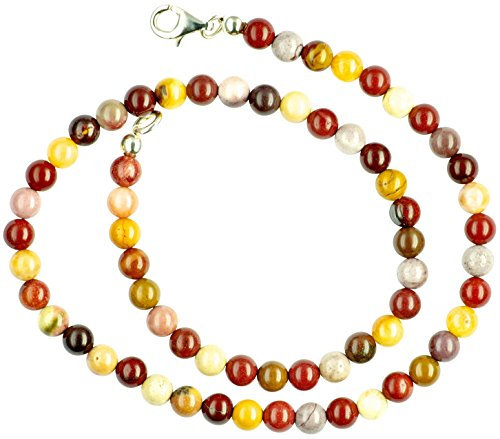 Mookait Schmuck (Halskette) Mookait Kette Mookait Kugeln Größe ca. 6 mm Verschluss 925er Sterling-Silber Modellnummer 129
