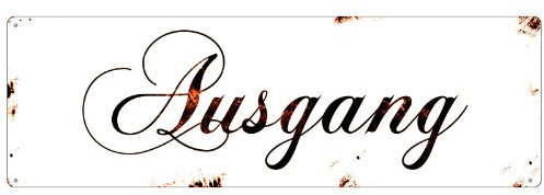 METALLSCHILD Blechschild Türschild AUSGANG Shabby Vintage Schild Büro Werkstatt Schild Hinweisschild