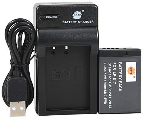 DSTE LP-E17 Li-ion Battery and USB Charger Costume for Canon R10 EOS M3 750D 760D 8000D 200D 250D Kiss X8i X10 Rebel T6i T6s SL3