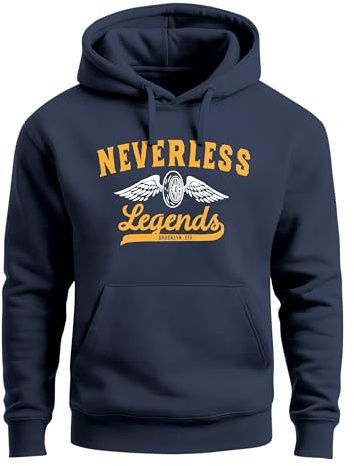 Neverless Hoodie Herren Biker Legends Sweatshirt Kapuze Kapuzenpullover Sweater Männer