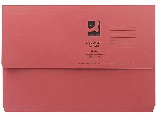 Connect Document Wallet Foolscap Red (Pack of 50) KF23016