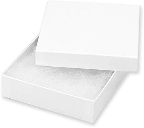 Darice Jewelry Boxes For Christmas - White - 3.5 x 3.5 x 7/8 inches - 6 pieces
