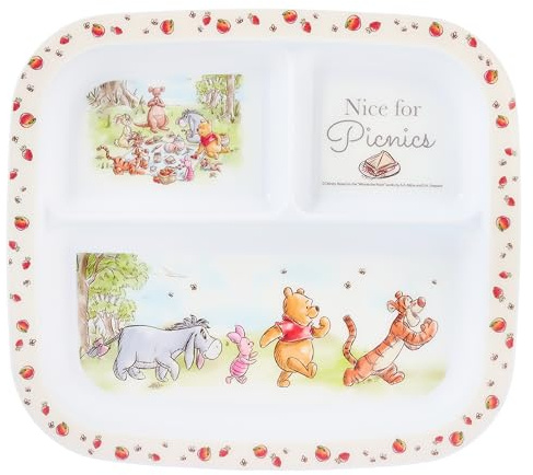 Winnie The Pooh 3-Section Children's Divided Plate - BPA-Free, Durable & Colourful Dining for Children, Perfect for Balanced Meals - 36 Months Up