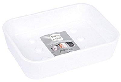 douceur d'intérieur, Porte-Savon (11.9 x 8.9 x 2.3 cm) Vitamine Blanc, Plastique Soft Touch