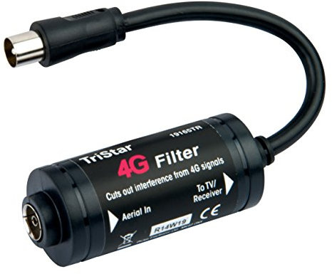 TriStar 19165TR 4G TV Filter - Removes 4G Signal Interference, Black