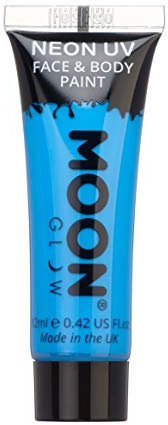 Moon Glow – Peinture fluo UV intense bleu visage & corps 12 ml.
