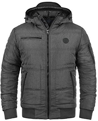 Blend BHBoris Herren Jacke Winterjacke Steppjacke gefüttert mit Kapuze Reißverschlusstaschen Rippbündchen Regular fit, Größe:XL, Farbe:Granite Teddy (75127)