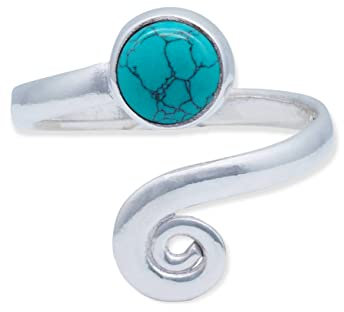 Ring 925 Silber Türkis Edelstein größenverstellbar echt Silber Damen Sterling Silber Geschenk (MRV-102-15)
