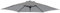 Green Bay 2.5m/6 Arms Replacement Parasol Garden Patio Umbrella Fabric Canopy Cover (Grey)