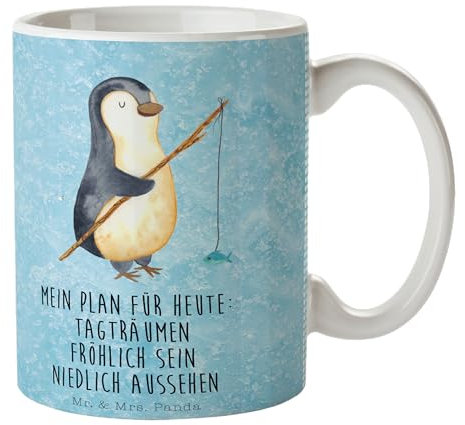 Mr. & Mrs. Panda Tasse Pinguin Angler - Geschenk, Kaffeetassen, Teebecher, Tagesplan, Wochenende, Tasse Motive, Neustart, Kaffeetasse, Angel, Urlaub
