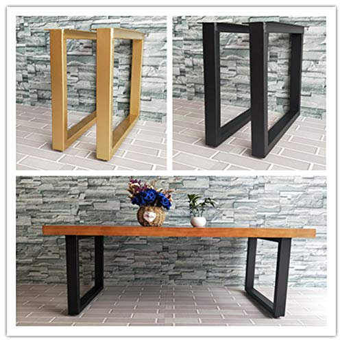 Refue Tischbeine (2er-Set),Quadratische Form,Heavy Duty verstellbar Workbench 、Schreibtisch Sockelfüße, Lagergewicht 800kg (Schwarz/Golden)