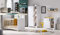 QMM TraumMoebel Babyzimmer Kinderzimmer komplett Set Lexy weiß Grafit Schrank Kommode Bett (Weiß)